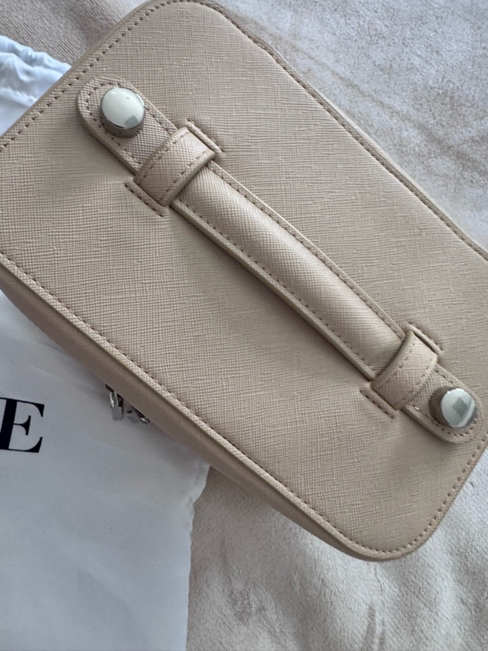 Étoile Beige Structured Cosmetic Case - Neutral Travel Makeup Bag - Picture 3 of 8